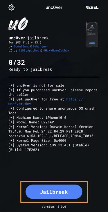 unc0ver jailbreak iOS 13.5